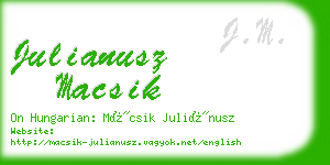julianusz macsik business card